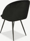 Furnicher Vesper Eetkamerstoel - Fluweel Bekleding - Modern Ontwerp - Stalen Frame - Zwart Fluweel - Zwarte Poten - Draaibare Eetkamerstoel