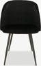 Furnicher Vesper Eetkamerstoel - Fluweel Bekleding - Modern Ontwerp - Stalen Frame - Zwart Fluweel - Zwarte Poten - Draaibare Eetkamerstoel