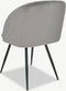 Furnicher Vesper Eetkamerstoel - Fluweel Bekleding - Modern Ontwerp - Stalen Frame - Grijs Fluweel - Zwarte Poten - Draaibare Eetkamerstoel