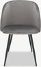 Furnicher Vesper Eetkamerstoel - Fluweel Bekleding - Modern Ontwerp - Stalen Frame - Grijs Fluweel - Zwarte Poten - Draaibare Eetkamerstoel