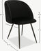 Furnicher Vesper Eetkamerstoel - Fluweel Bekleding - Modern Ontwerp - Stalen Frame - Zwart Fluweel - Zwarte Poten - Draaibare Eetkamerstoel