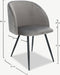 Furnicher Vesper Eetkamerstoel - Fluweel Bekleding - Modern Ontwerp - Stalen Frame - Grijs Fluweel - Zwarte Poten - Draaibare Eetkamerstoel