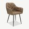 Furnicher – Vinny Dining Chair – Leather Upholstery – Modern Design – Steel Frame – Light Brown