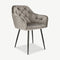 Furnicher – Vinny Dining Chair – Velvet Upholstery – Modern Design – Steel Frame – Grey Velvet –
