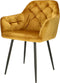 Furnicher Vinny Eetkamerstoel - Fluwelen bekleding - Modern design - Stalen frame - Geel fluweel - Zwarte poten