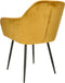 Furnicher Vinny Eetkamerstoel - Fluwelen bekleding - Modern design - Stalen frame - Geel fluweel - Zwarte poten
