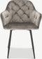 Furnicher Vinny Eetkamerstoel - Fluwelen bekleding - Modern design - Stalen frame - Grijs fluweel - Zwarte poten