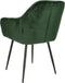 Furnicher Vinny Eetkamerstoel - Fluwelen bekleding - Modern design - Stalen frame - Groene fluweel - Zwarte poten