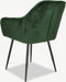 Furnicher Vinny Eetkamerstoel - Fluwelen bekleding - Modern design - Stalen frame - Groene fluweel - Zwarte poten
