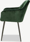 Furnicher Vinny Eetkamerstoel - Fluwelen bekleding - Modern design - Stalen frame - Groene fluweel - Zwarte poten