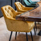Furnicher Vinny Eetkamerstoel - Fluwelen bekleding - Modern design - Stalen frame - Geel fluweel - Zwarte poten