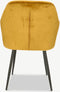 Furnicher Vinny Eetkamerstoel - Fluwelen bekleding - Modern design - Stalen frame - Geel fluweel - Zwarte poten