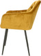 Furnicher Vinny Eetkamerstoel - Fluwelen bekleding - Modern design - Stalen frame - Geel fluweel - Zwarte poten