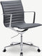 Furnicher Walton bureaustoel - Leren zitting - Chroom frame - In hoogte verstelbaar - Draaibaar - Grijs