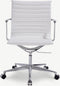 Furnicher Walton bureaustoel - Leren zitting - Chroom frame - In hoogte verstelbaar - Draaibaar - Wit
