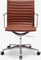 Furnicher Walton bureaustoel - Leren zitting - Chroom frame - In hoogte verstelbaar - Draaibaar - Cognac