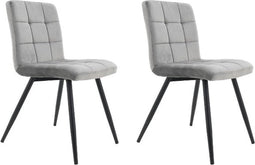 Furnihaus - Eetkamerstoel - Collin - Grijs - Set van 2 - Metaalpoot