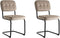 Furnihaus Eetkamerstoelen Set van 2 Flexa - Beige - Metaalpoot - Velvet