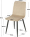 Furnihaus Eetkamerstoelen Set van 2 Fox - Mink - Metaalpoot - Fluweel