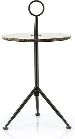 Furnilux - Bijzettafel Rond Dober - Marmer Bruin - 42 x 42 x 74 cm