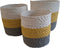 Furnilux Collection plantenbakken - Mandenset - 3 stuks - Naturel wit en geel