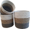Furnilux Collection plantenbakken - Mandenset - 3 stuks - Wit en Naturel en Grijs