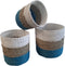 Furnilux Collection plantenbakken - mandenset - 3 stuks - wit en naturel en blauw
