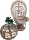Furnilux Collection plantenbakken - mandenset - 3 stuks - wit en naturel en blauw