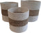 Furnilux Collection plantenbakken - mandenset - 3 stuks - wit en naturel