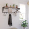 Furnilux - Kapstok 110 x 30 x 27 cm - XXXL Wand kapstok De Luxe -FAMILIE Kapstok - Hoedenplank met 8 Haken - Industrieel Bruin