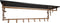 Furnilux - Kapstok 110 x 30 x 27 cm - XXXL Wand kapstok De Luxe -FAMILIE Kapstok - Hoedenplank met 8 Haken - GOUD -Zwart