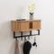 Furnilux kapstok 60 x 24 x 32 cm - Smal - Wandkapstok Kiruna - 8 haken - Licht Eiken