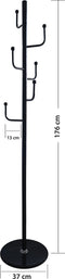 Furnilux Kapstok - Staand - Metaal/Zwart - Marmeren Voet - 37 x 176 cm