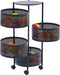 Furnilux - Keukenrek - 4 Ronde Manden -Zwart Metaal - 28 x 28 x 77 cm