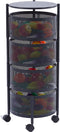 Furnilux - Keukenrek - 4 Ronde Manden -Zwart Metaal - 28 x 28 x 77 cm