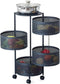 Furnilux - Keukenrek - 4 Ronde Manden -Zwart Metaal - 28 x 28 x 77 cm