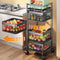 Furnilux Keukenrek met 4 Manden - Functioneel en Stijlvol Zwart Metaal - 28 x 28 x 77 cm