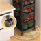 Furnilux Keukenrek met 4 Manden - Functioneel en Stijlvol Zwart Metaal - 28 x 28 x 77 cm