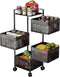 Furnilux Keukenrek met 4 Manden - Functioneel en Stijlvol Zwart Metaal - 28 x 28 x 77 cm