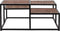 Furnilux - Salontafel - Industrieel - Metaal Zwart - Mango Hout - Hoogteverschillen - 90 x 90 x 40 cm