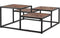 Furnilux - Salontafel - Industrieel - Metaal Zwart - Mango Hout - Hoogteverschillen - 90 x 90 x 40 cm