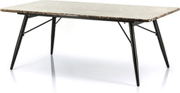 Furnilux - Salontafel Richy - Rechthoek - Metaal Zwart - Marmer Bruin Blad - 110 x 56 x 41 cm