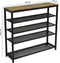 Furnilux - Schoenenrek met 4 Roosters - Metaal, Industrieel design - Bruin en Zwart - 100 x 30 x 92,5 cm