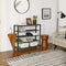 Furnilux - Schoenenrek met 4 Roosters - Metaal, Industrieel design - Bruin en Zwart - 100 x 30 x 92,5 cm