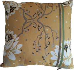 Furnilux Sierkussens - 45x45 cm - Set van 2 - Bloemmotief in okergeel