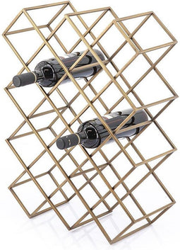 Furnilux - Wijnrek Burly goud metaal large 19 x 43 x 57 cm