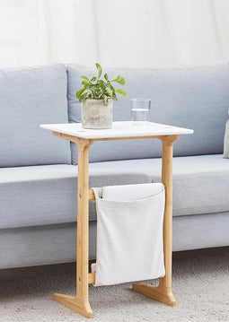 Furniteam Bijzettafel - 100% Bamboe frame - Met afneembare opbergtas - Hoogte 61cm