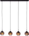 Furntastik Abbasanta Hanglamp, 4-lichts, smoke glas