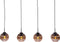 Furntastik Abbasanta Hanglamp, 4-lichts, smoke glas