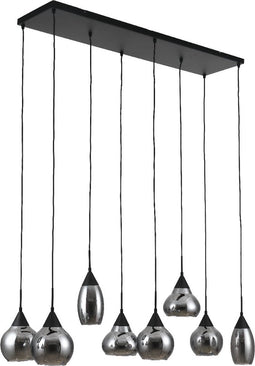 Furntastik Aquileia Hanglamp, 8-lichts, smoke glas